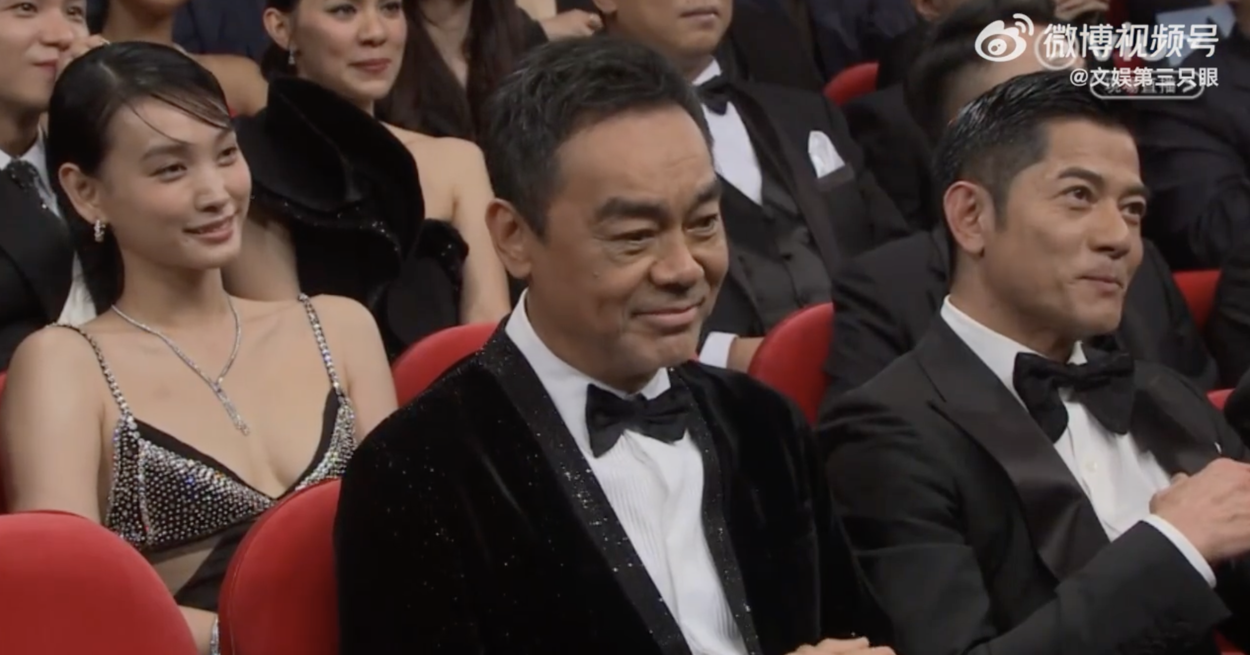 <a href='https://star.ebc.net.tw/search/keyword/劉青雲' target='_blank'>劉青雲</a>、<a href='https://star.ebc.net.tw/search/keyword/郭富城' target='_blank'>郭富城</a>被劉嘉玲妙語連珠逗樂。（圖／翻攝自ViuTV）