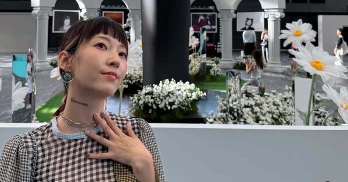 張菲媳婦翁馨儀在東京朝聖GD展覽。(圖/翻攝自 IG @hsinyiwong)