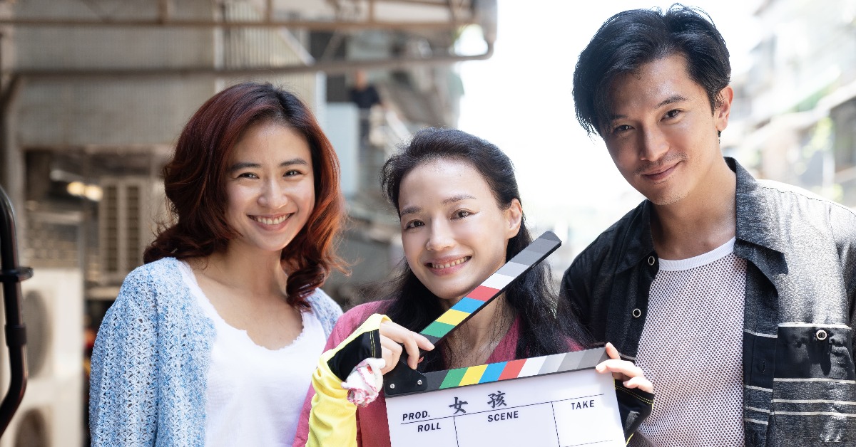舒淇(中)首度當導演,電影《女孩》合作邱澤(右)、9m88。(圖/甲上娛樂)