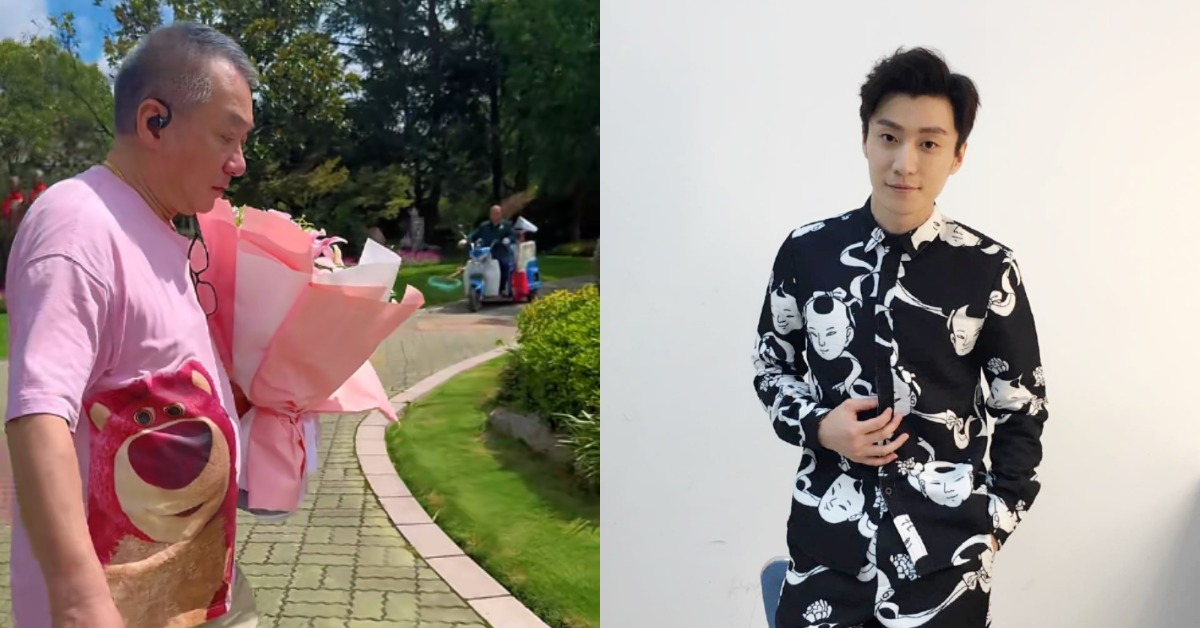 已故男星喬任梁近日出道滿18年,父親帶著他最愛的粉色花束掃墓。(圖/翻攝自抖音、微博)