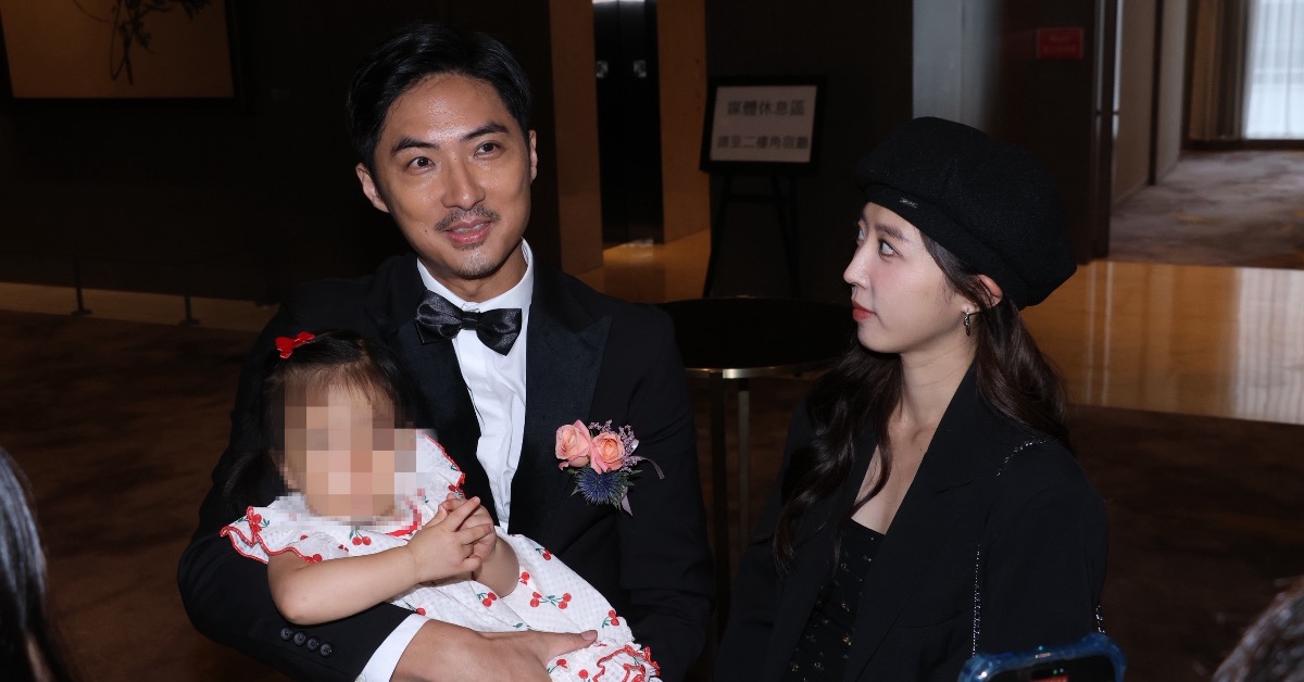 李運慶與老婆洪詩帶著女兒一同出席林逸欣婚宴。(圖/東森娛樂)