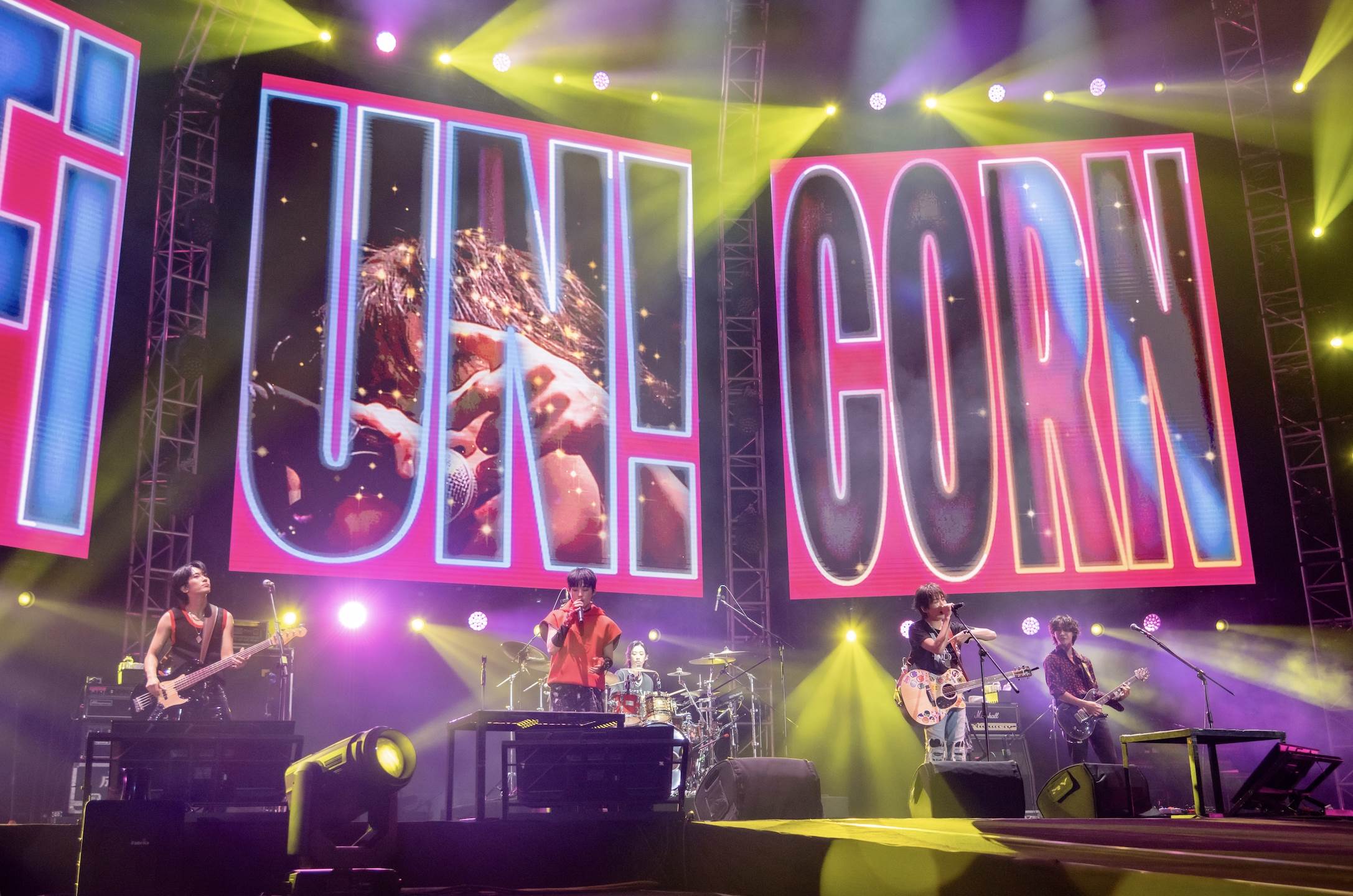 《2025 FNC BAND KINGDOM in KAOHSIUNG》樂團Hi-Fi Unicorn喊話11月港都再見。(圖/SHOWOFFICE提供)