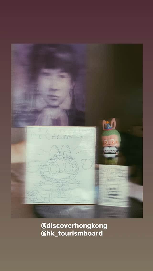 劉嘉玲獲Labubu素描。(圖/翻攝自劉嘉玲Instagram)
