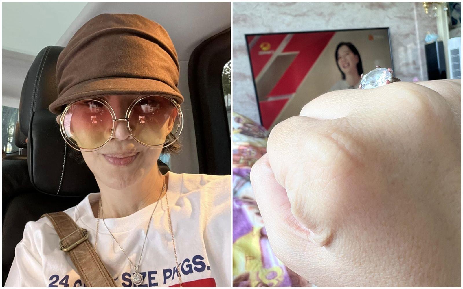 女星李宇柔罹患罕見疾病的兒子日前離世，她今天曬出一枚「鑽戒」，補充提到「以後不論天南地北，他都會跟著我們去了」。（圖／翻攝自李宇柔臉書）