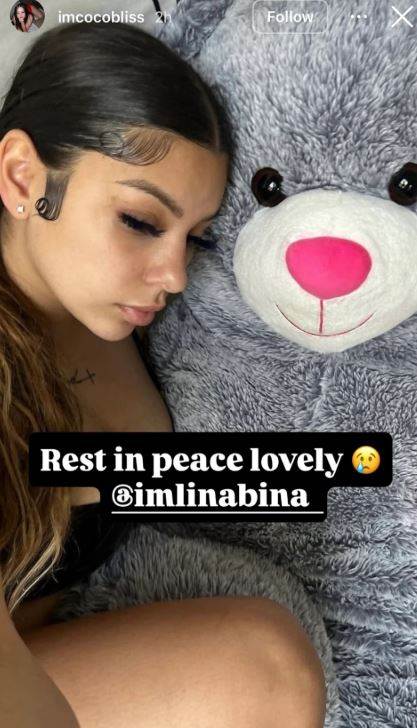 Lina的好友coco是最先在社群網站透露她的死訊的人。（圖／Coco Bliss IG）