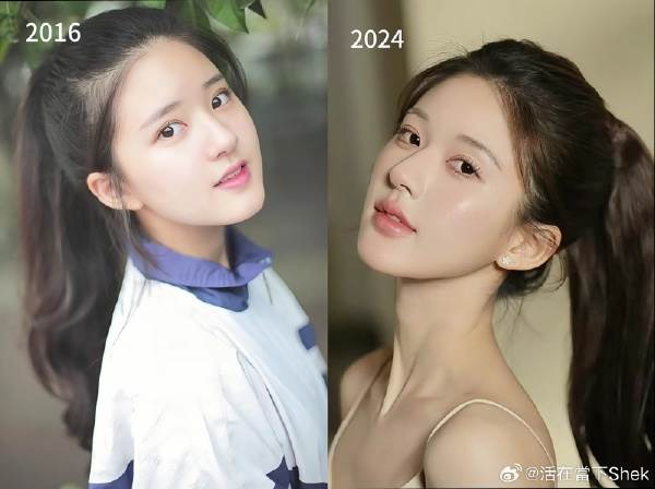 中國女星趙露思被質疑動鼻子,粉絲力挺曬出9年前對比照。(圖/翻攝自微博)