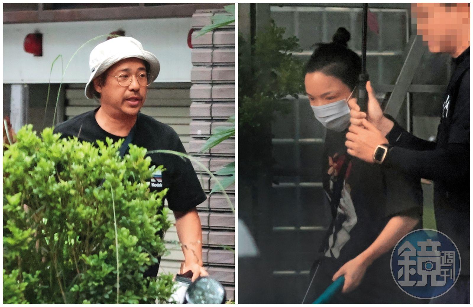 8/5 13:06徐佳瑩準備出門,旁邊有專屬司機負責接送(右圖)。8/5 17:01比爾賈在徐佳瑩出門之後,搭著同一名司機的車回家(左圖)。(圖/鏡週刊提供)