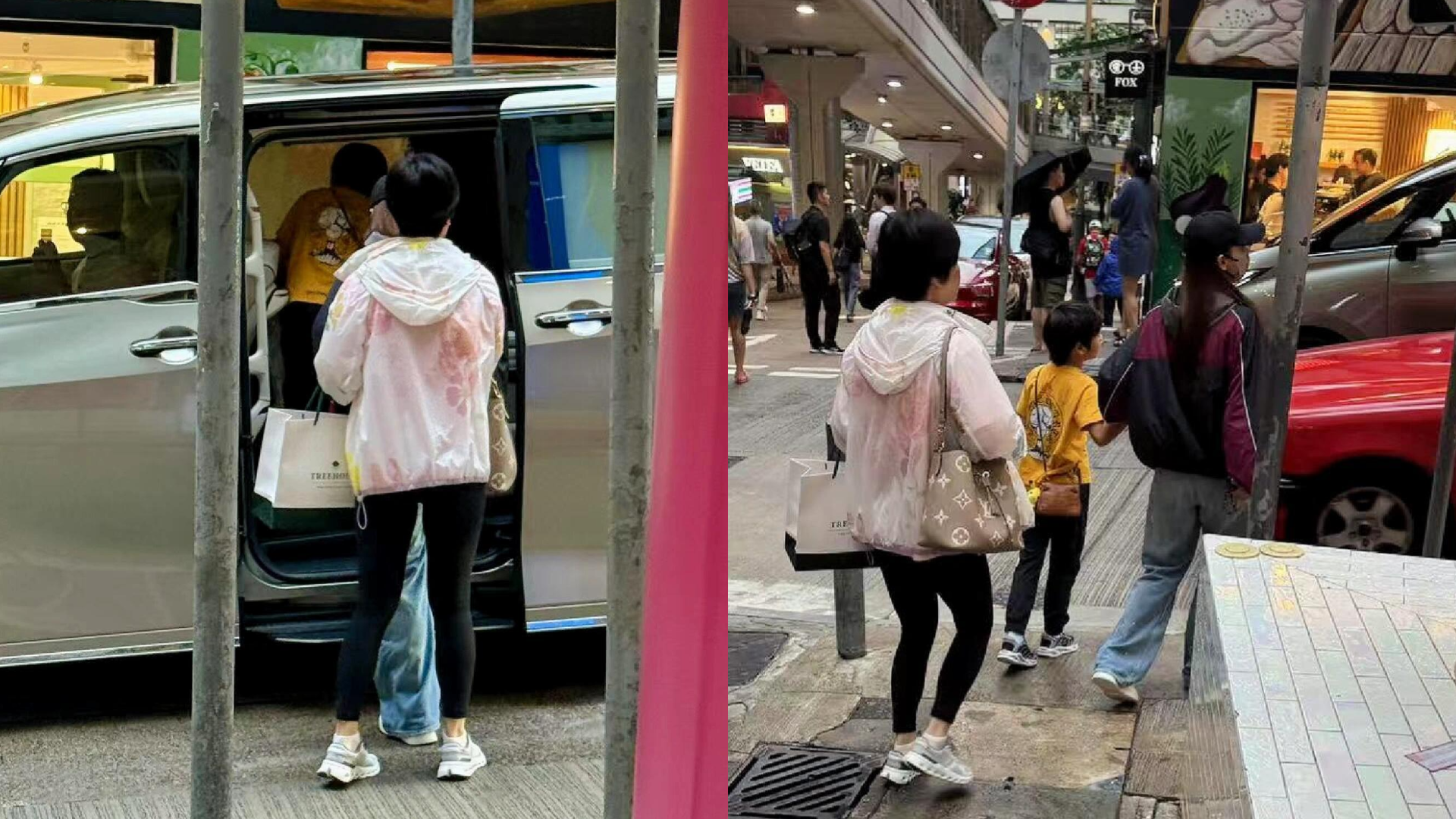 Angelababy母子在香港街頭被拍。（圖／翻攝自微博）