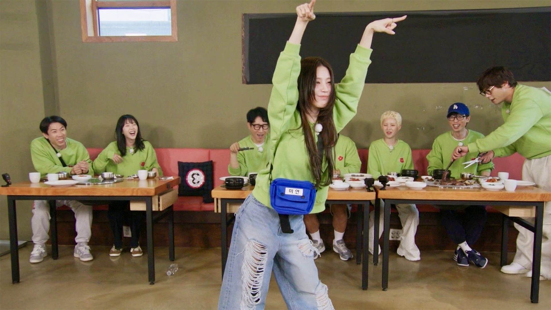 i-dle薇娟不喜歡跳舞，在《Running Man》為了能吃上午餐直接喜歡上跳舞。（圖／中天綜合台提供）