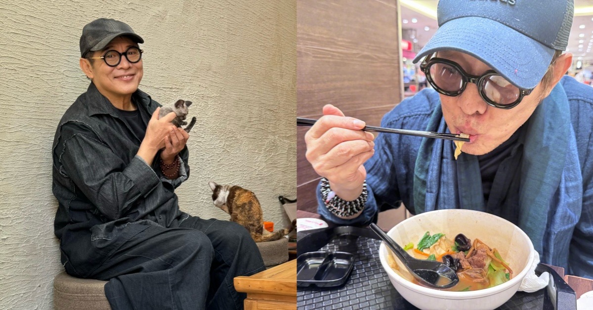 李連杰出院立刻大啖刀削麵。（圖／翻攝自李連杰微博）