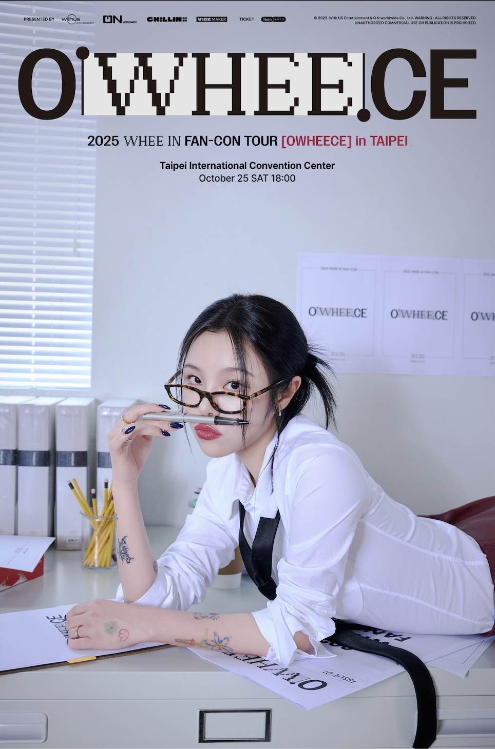 《2025 Whee In FAN-CON TOUR [OWHEECE] in TAIPEI》演唱會<a href='https://star.ebc.net.tw/search/keyword?value=門票' target='_blank'>門票</a>將於8月30日上午11點在ibon售票網站開賣。（圖／希林國際Chillin International提供）