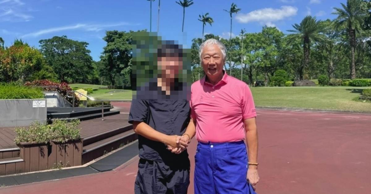 網友偶遇鴻海創辦人郭台銘。(圖/Threads@traveler1126授權提供)