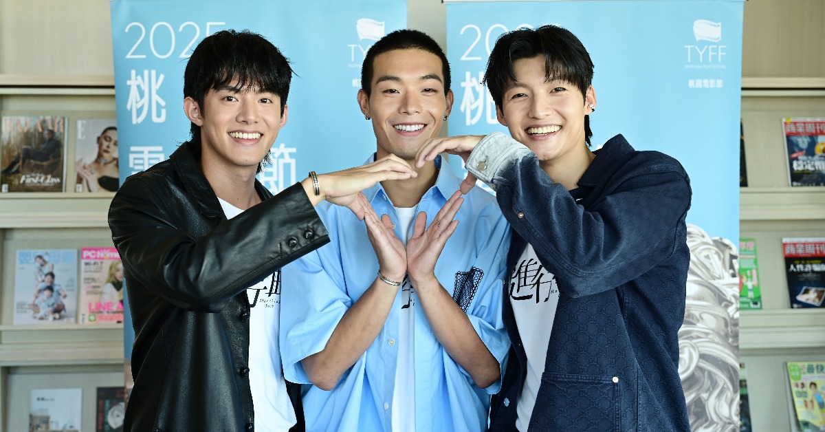 劉育仁(左起)、牧森、余杰恩主演青春電影《進行曲》。(圖/桃園電影節)