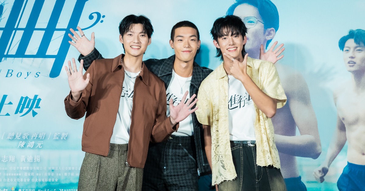 電影《進行曲》3帥齊聚首映會，劉育仁（左起）、牧森、余杰恩。（圖／未來進行曲）