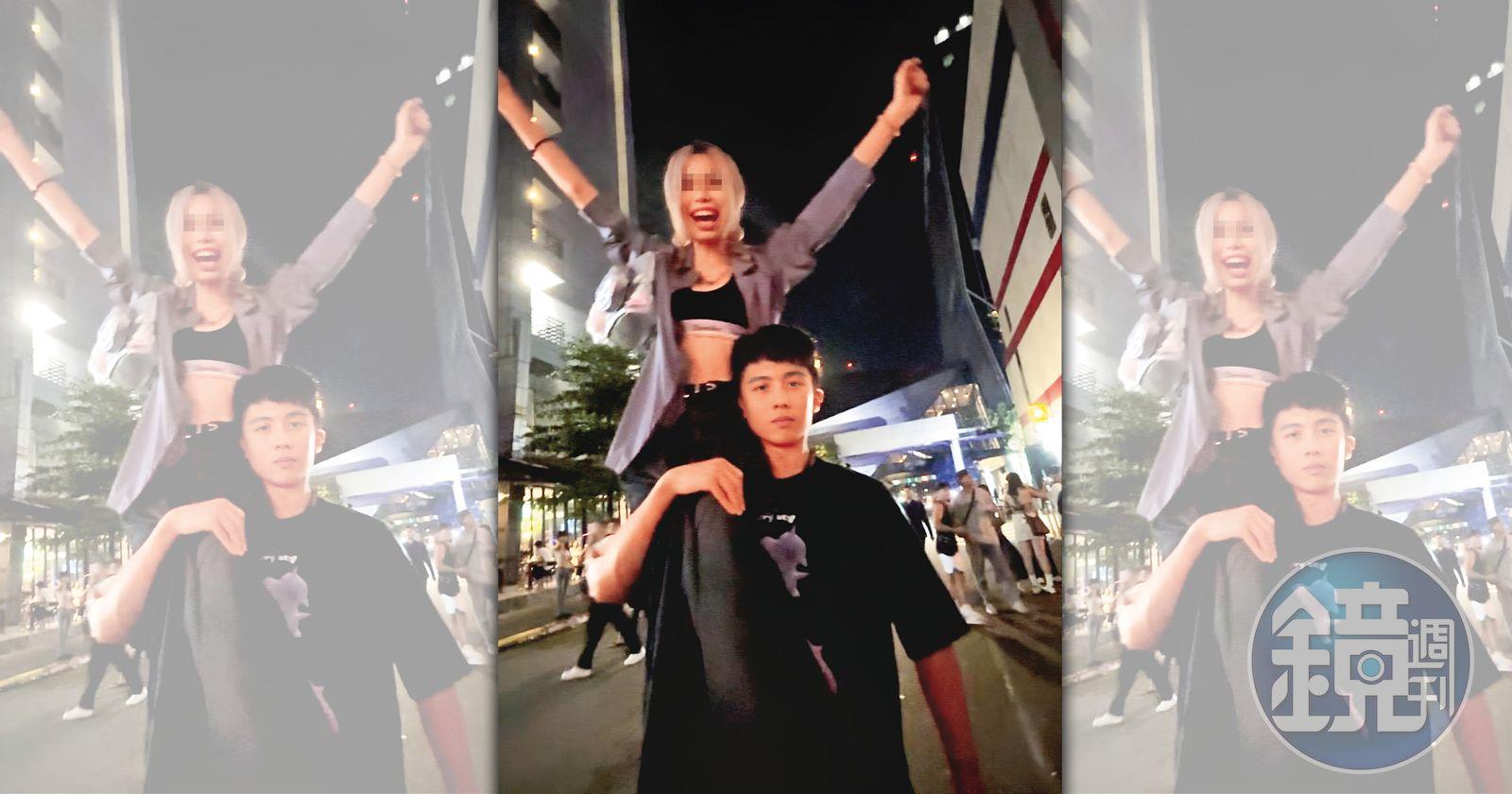 孫安佐(右)與女友J小姐(左),去年6月在台北信義區認識後不久就交往。(讀者提供/鏡週刊)