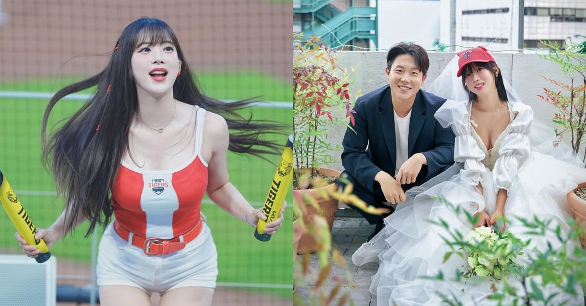 啦啦隊女神金韓拿（김한나，正名：金漢拏）和老公金正碩。（圖／翻攝自金韓拿 IG）