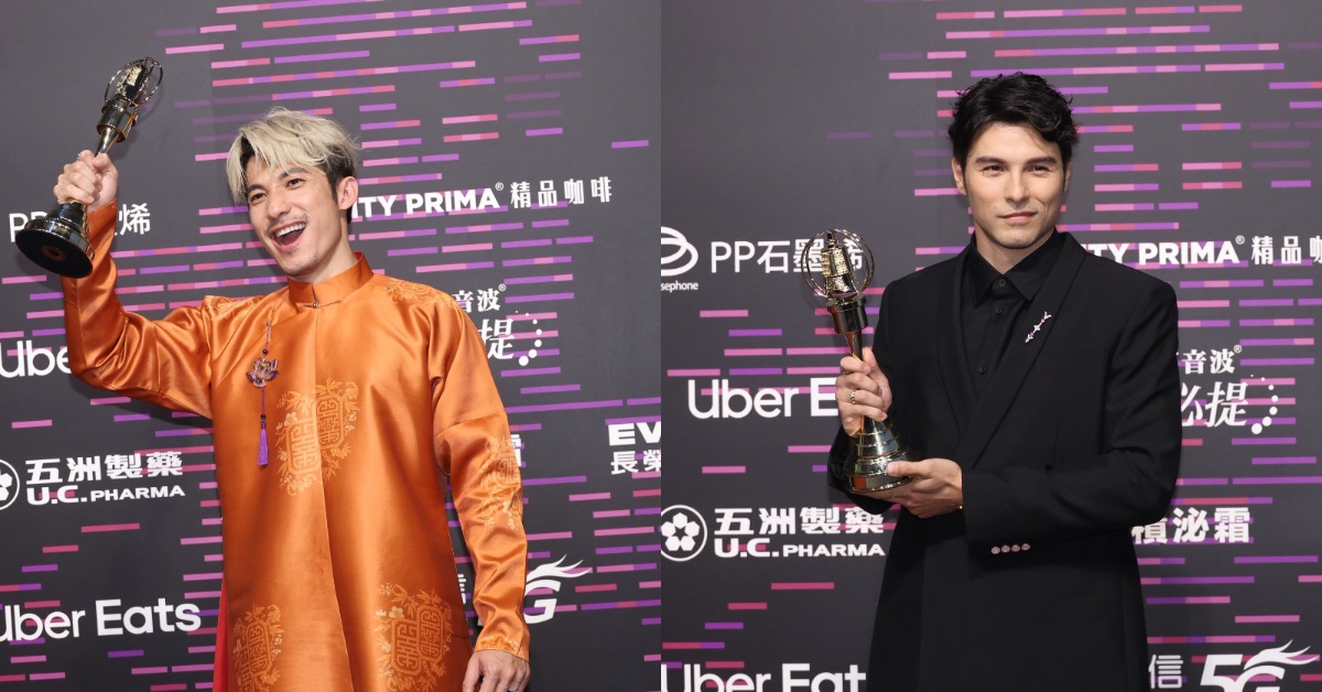 連炳發奪下最佳男主角獎、鳳小岳奪下迷你劇集最佳男主角獎。（圖／東森娛樂）