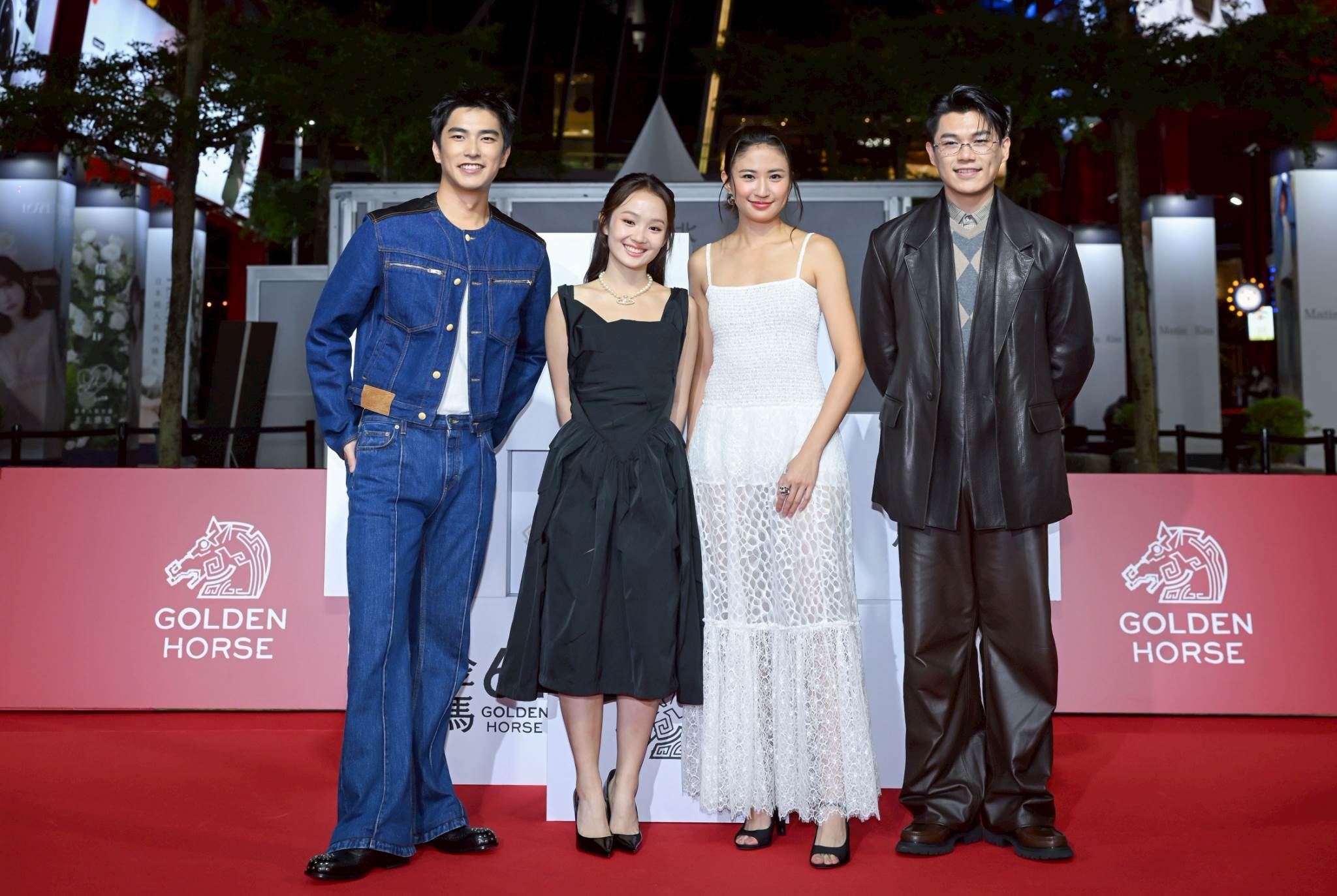曾敬驊（左起）、方郁婷、9m88和柯煒林出席金馬影展。（圖／金馬執委會）