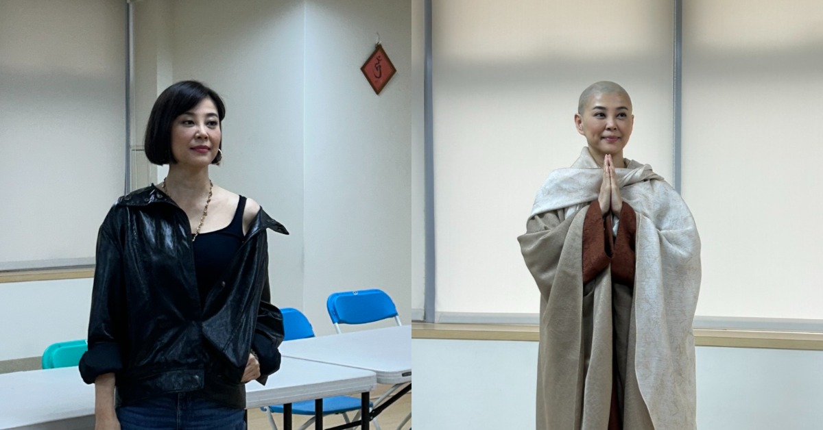 方馨為戲落髮。（圖／記者陳怡伶攝）