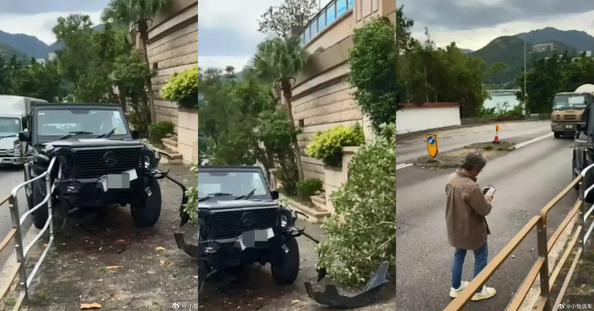 陳可辛車禍現場畫面。（圖／翻攝自微博）