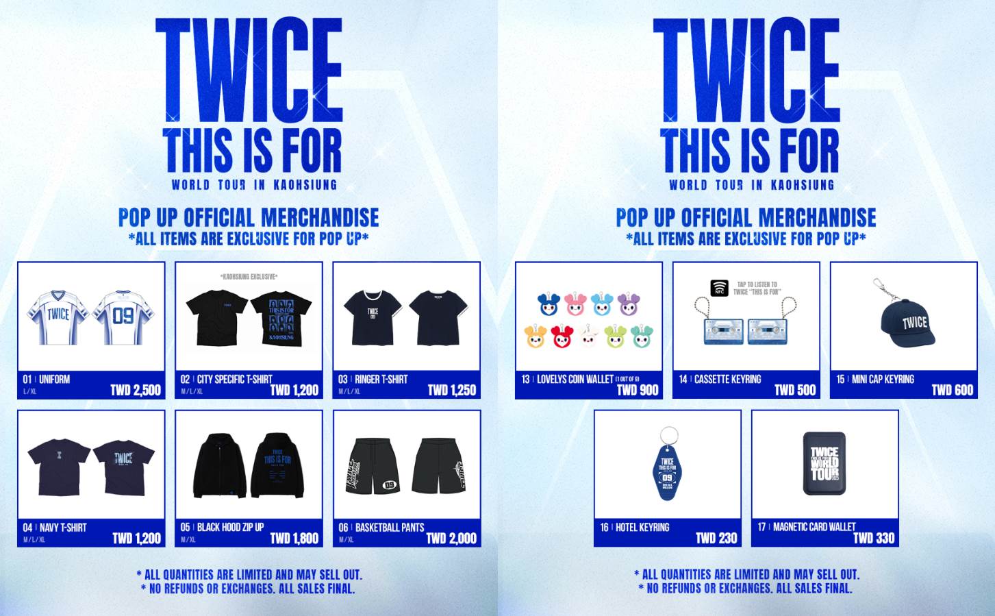 TWICE巡迴快閃店限量周邊。（圖／Live Nation Taiwan提供）