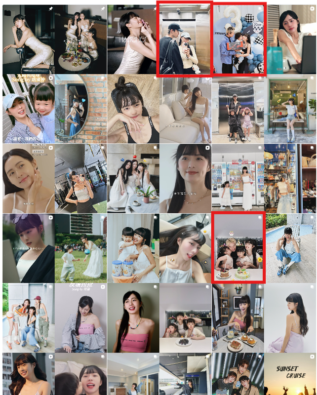 網友統計簡廷芮IG發文數量，老公賴冠儒只佔了3篇。（圖／翻攝自PTT）