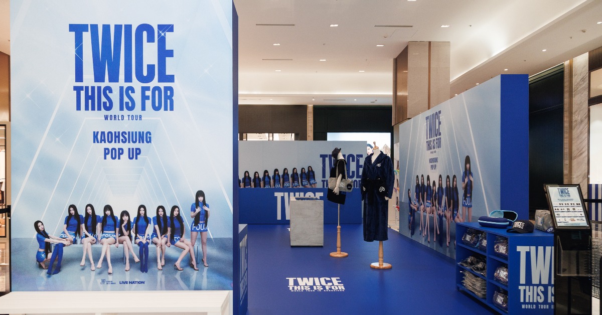 巡迴快閃店「TWICE WORLD TOUR 《THIS IS FOR》 POP-UP STORE IN KAOHSIUNG」。（圖／ Live Nation Taiwan提供）