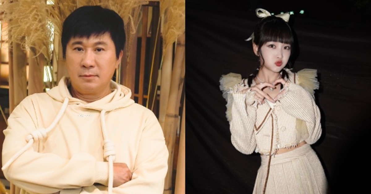 資深主持人胡瓜近日在錄製遊戲時，疑似觸碰到樂天桃猿啦啦隊隊長籃籃的胸部。（圖／翻攝自胡瓜、籃籃臉書）