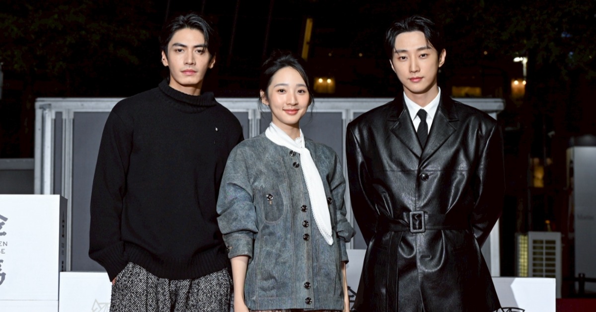 《那張照片裡的我們》在金馬影展舉行首映，宋柏緯（左起）、李沐、振永齊聚受訪。（圖／金馬執委會）