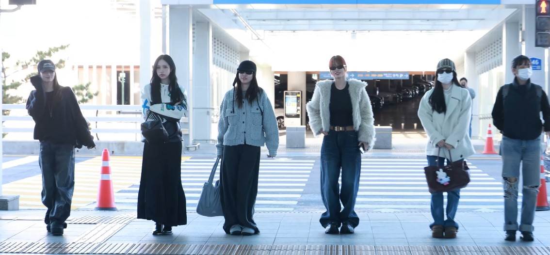 TWICE於仁川機場出發高雄。（圖／翻攝自YT@뉴스엔·Newsen）