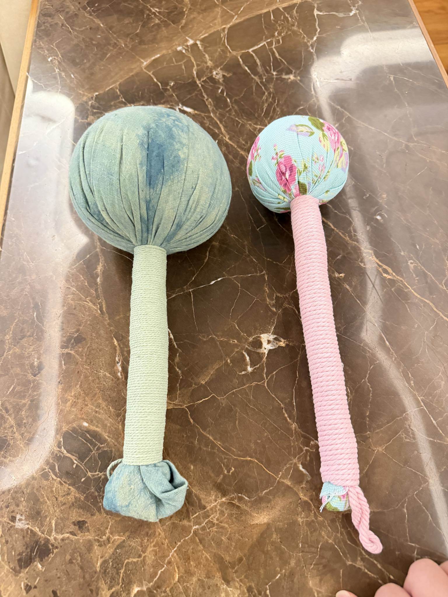 郁方帶艾草棒回台被誤認為是金華火腿。（圖／翻攝自郁方臉書）