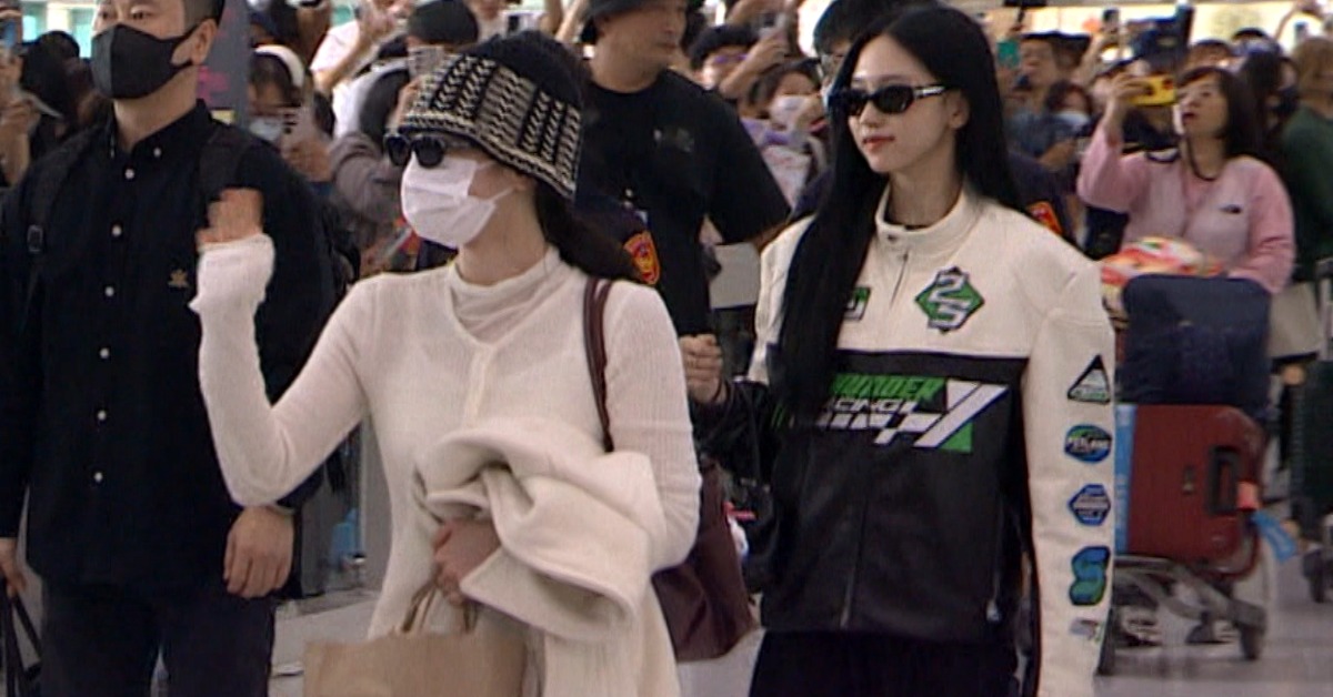 韓國女團TWICE，8位成員昨天（21）抵達台灣，每個人穿搭都是焦點。（圖／東森新聞）