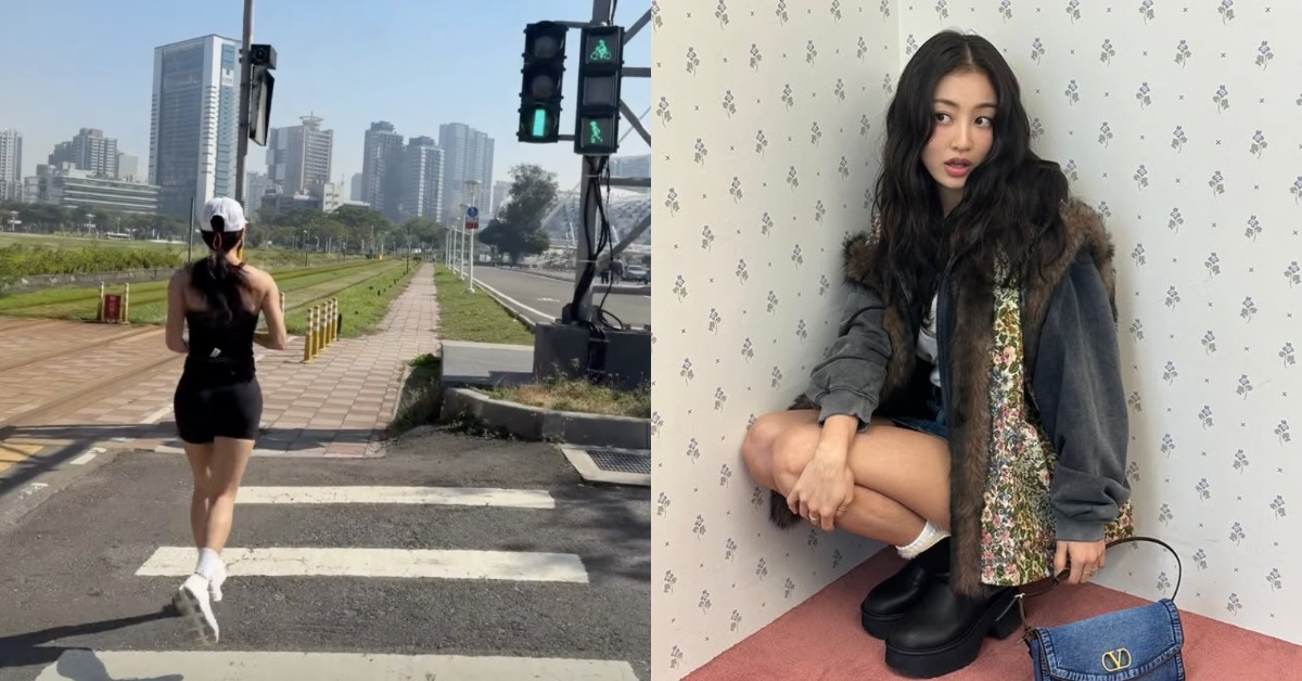 韓國女團TWICE隊長志效在高雄慢跑。（圖／翻攝自志效 IG）