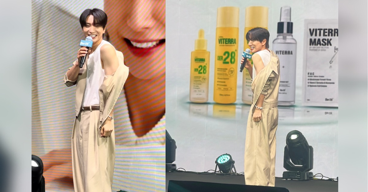 Super Junior 隊長利特來台行程滿檔，不但大方露出手臂分享養膚祕訣，更真情告白粉絲甜喊：想來台開店。（圖／東森新聞）