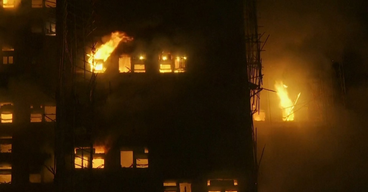 香港宏福苑大火。（圖／東森新聞）