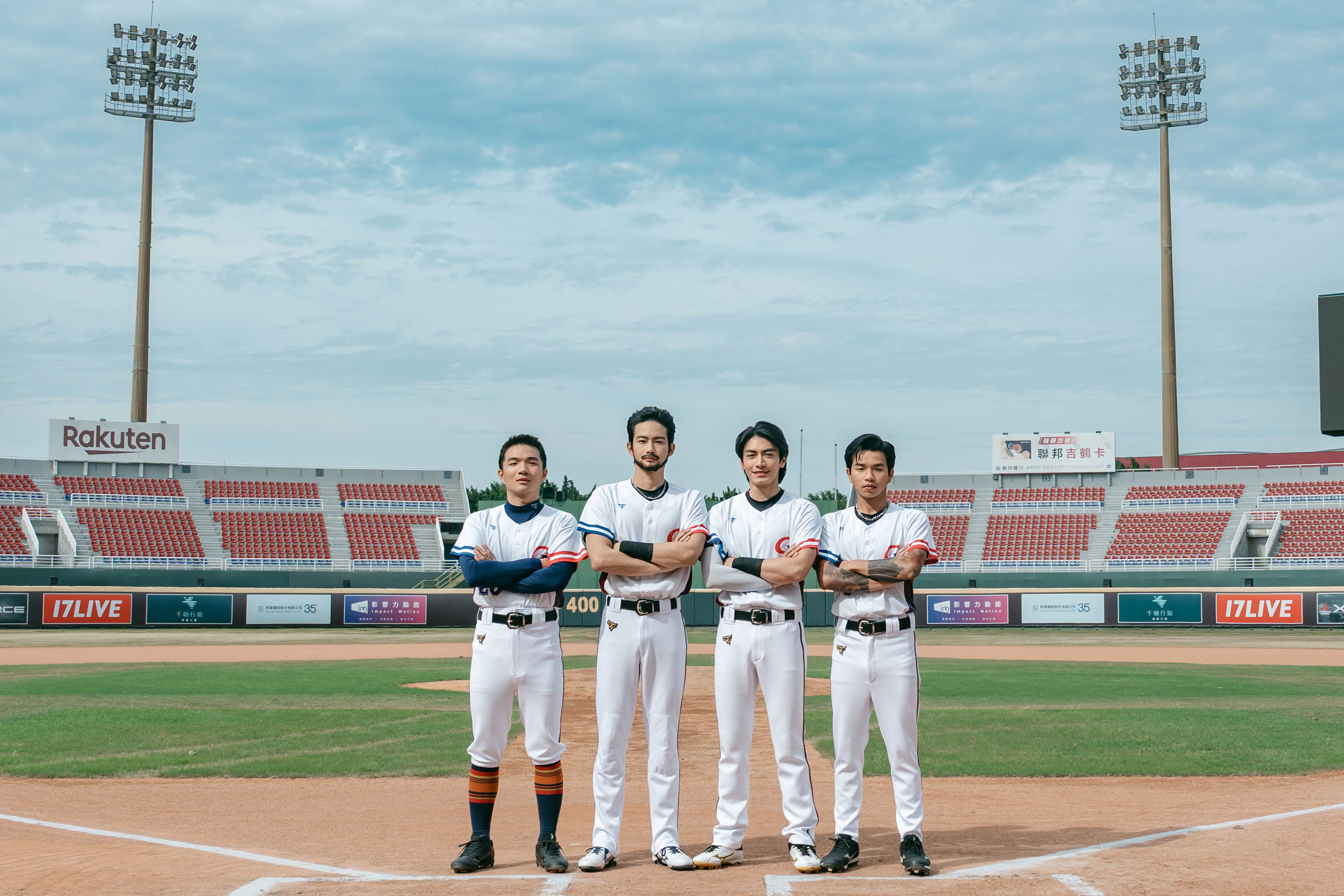 胡智強（左起）、張庭瑚、宋柏緯、陳泰河共同主演電影《絕勝》。（圖／瀚草文創）