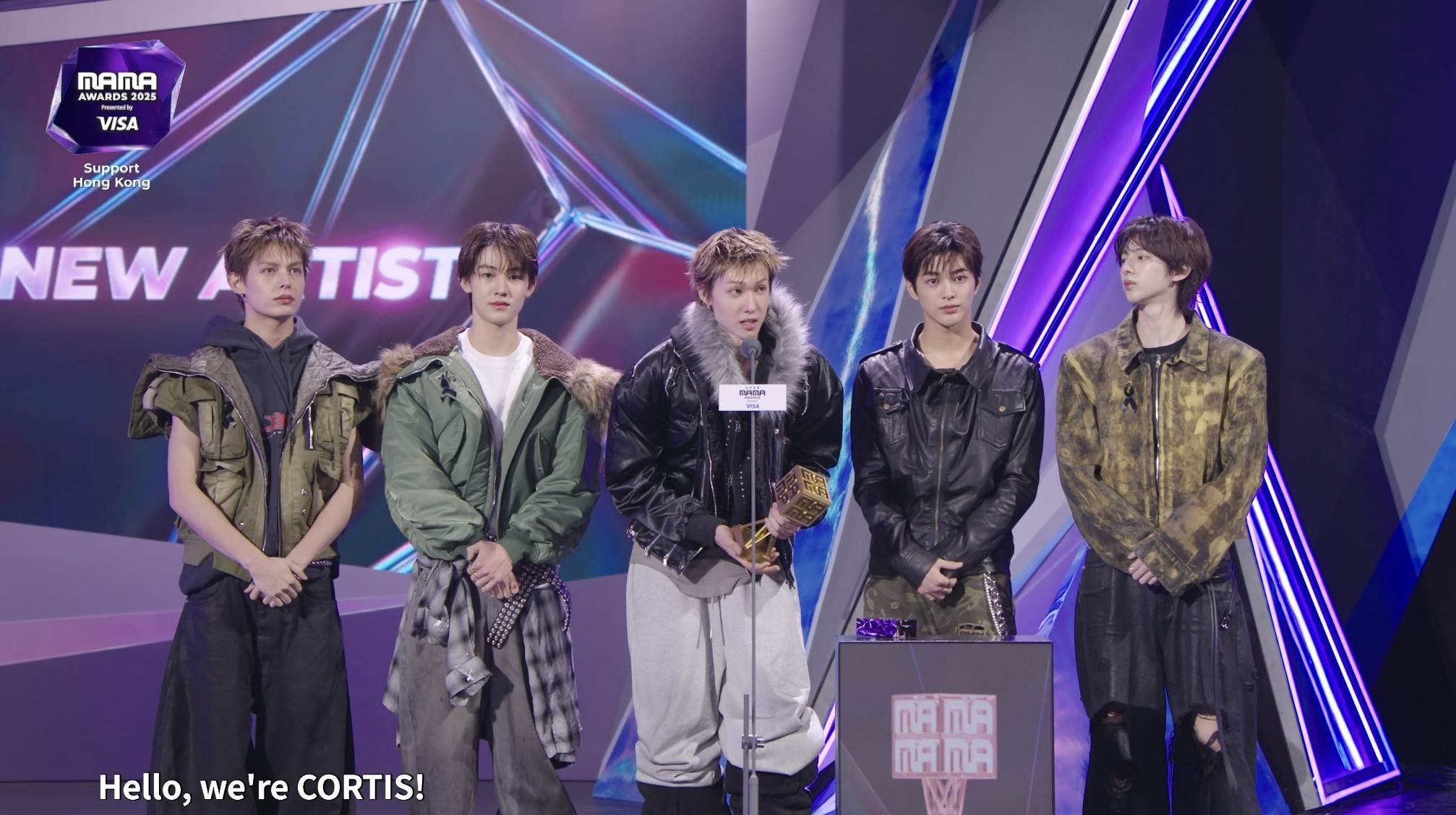 《2025 MAMA》最佳新人Cortis。（圖／翻攝自Mnet Plus）