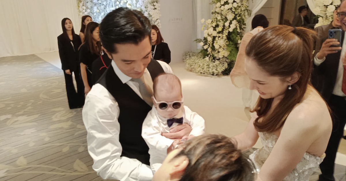 邱澤與許瑋甯抱著兒子Ian超吸睛。（圖／翻攝自湯志偉Threads）