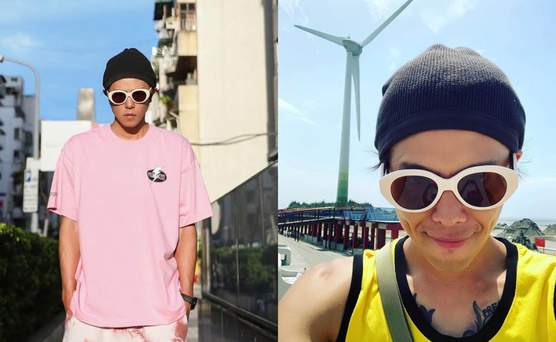 小鬼過去就經常曬出帶白色墨鏡的照片。（圖／翻攝自小鬼IG）