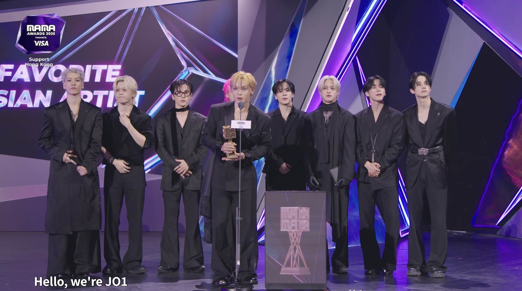 《2025 MAMA》FAVORITE ASIAN ARTIST JO1。（圖／翻攝自Mnet Plus）