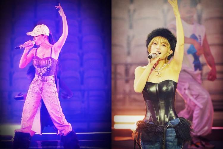 網友翻出濱崎步的彩排照與演出照，強調無人演唱會的表演絕對不是彩排。（圖／濱崎步臉書）