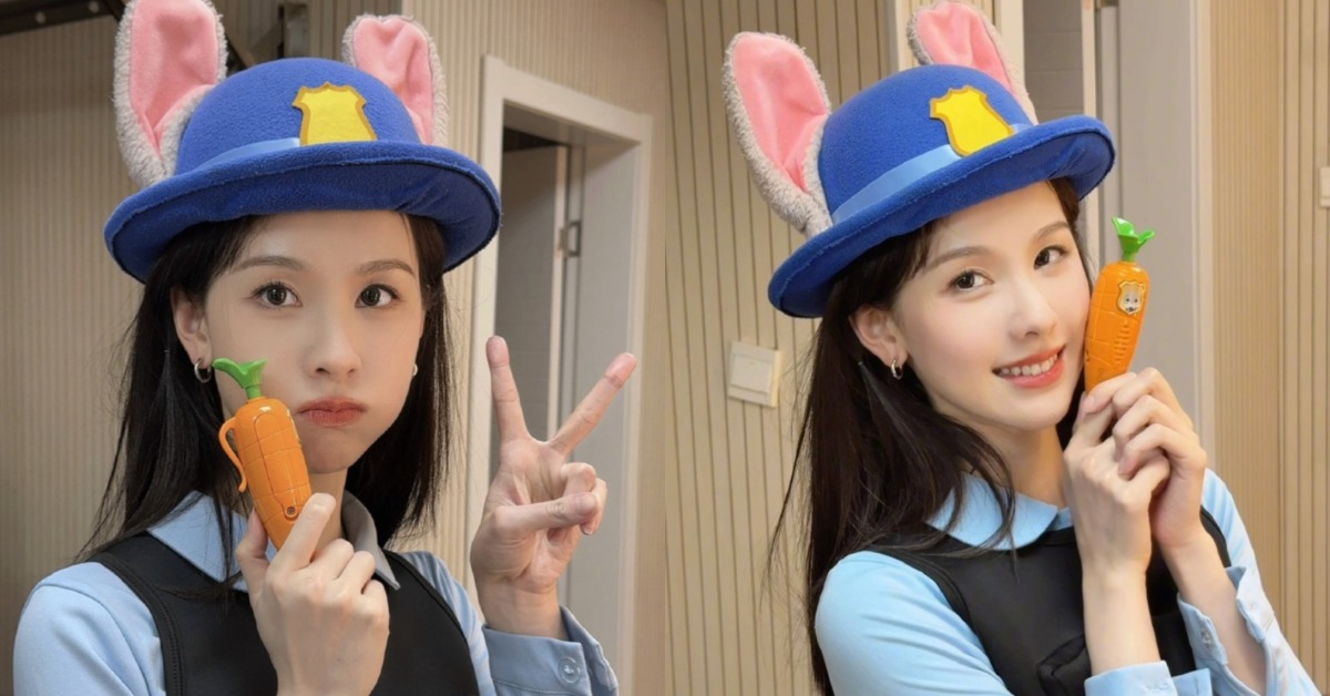 女星陳都靈扮成電影《動物方城市2》的茱蒂。（圖／翻攝自陳都靈 微博）