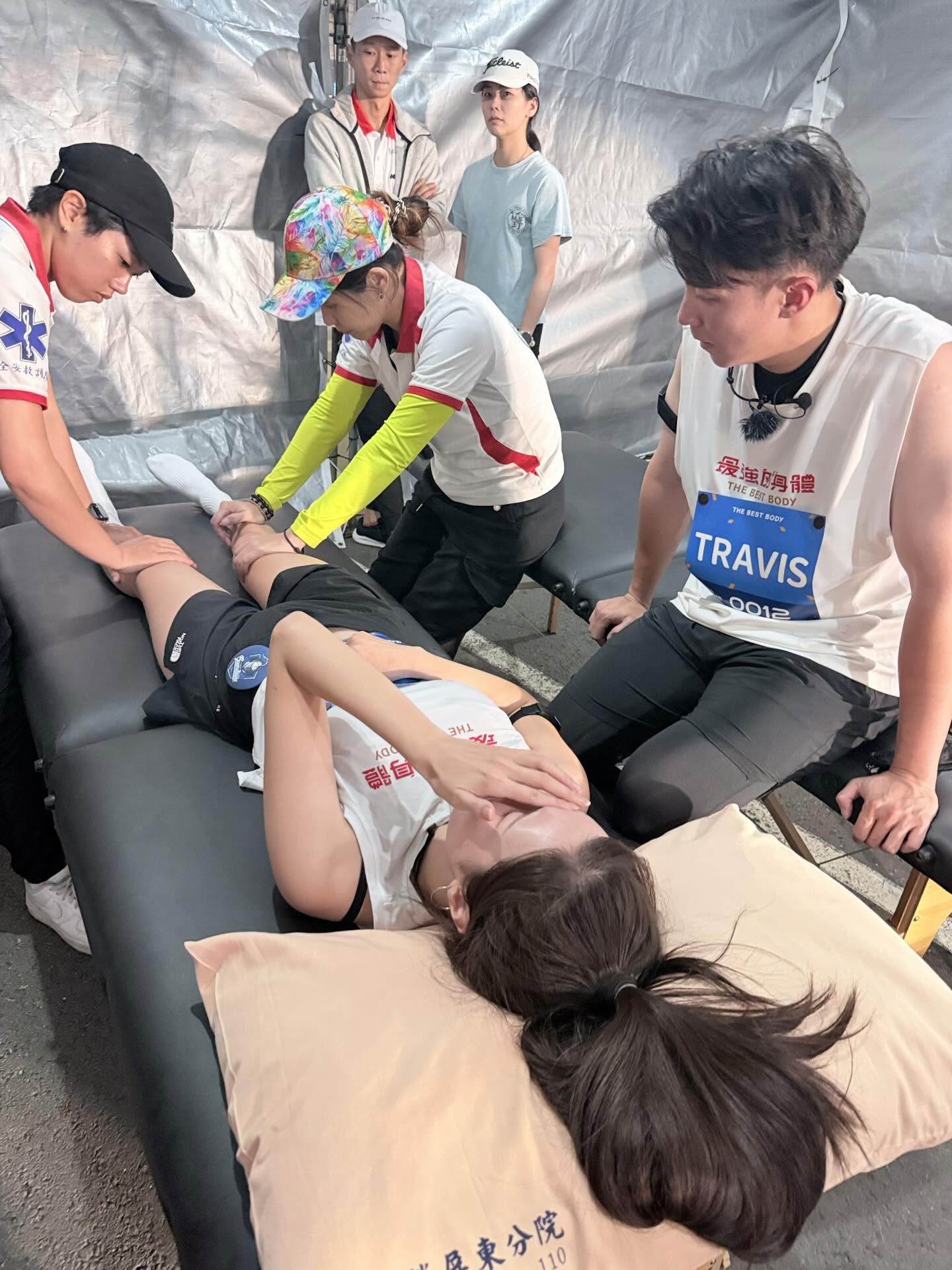 南珉貞被送往醫護站治療。（圖／翻攝自南珉貞Threads）