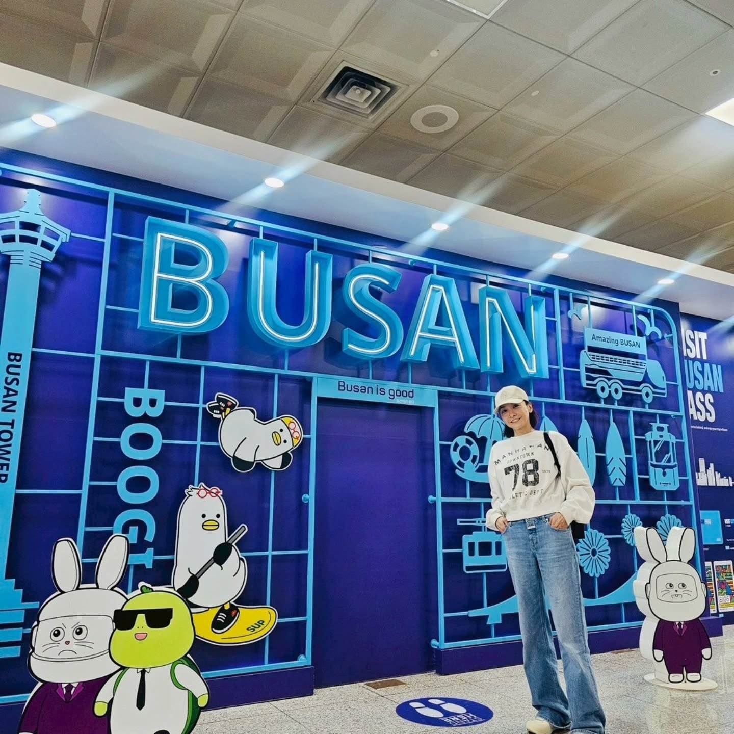 女星江祖平分享去到釜山旅遊的照片。（圖／翻攝自江祖平 Threads）