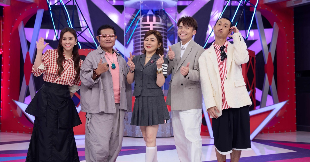 Sandy(左起)、舜哥、王彩樺、黃豪平、浩子互動十分有趣（圖／公視台語台提供）