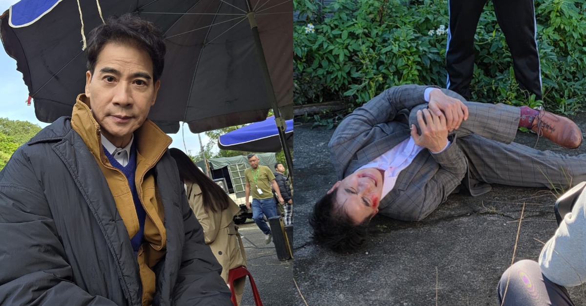 《好運來》戶外拍攝過程中，翁家明頂著寒風在地上打滾。（圖／民視）