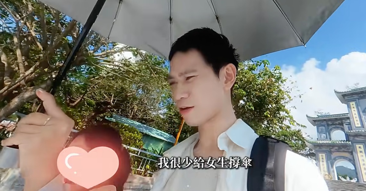 Andy新影片與一名女子甜蜜互動。（圖／翻攝自Andy老師 YouTube）