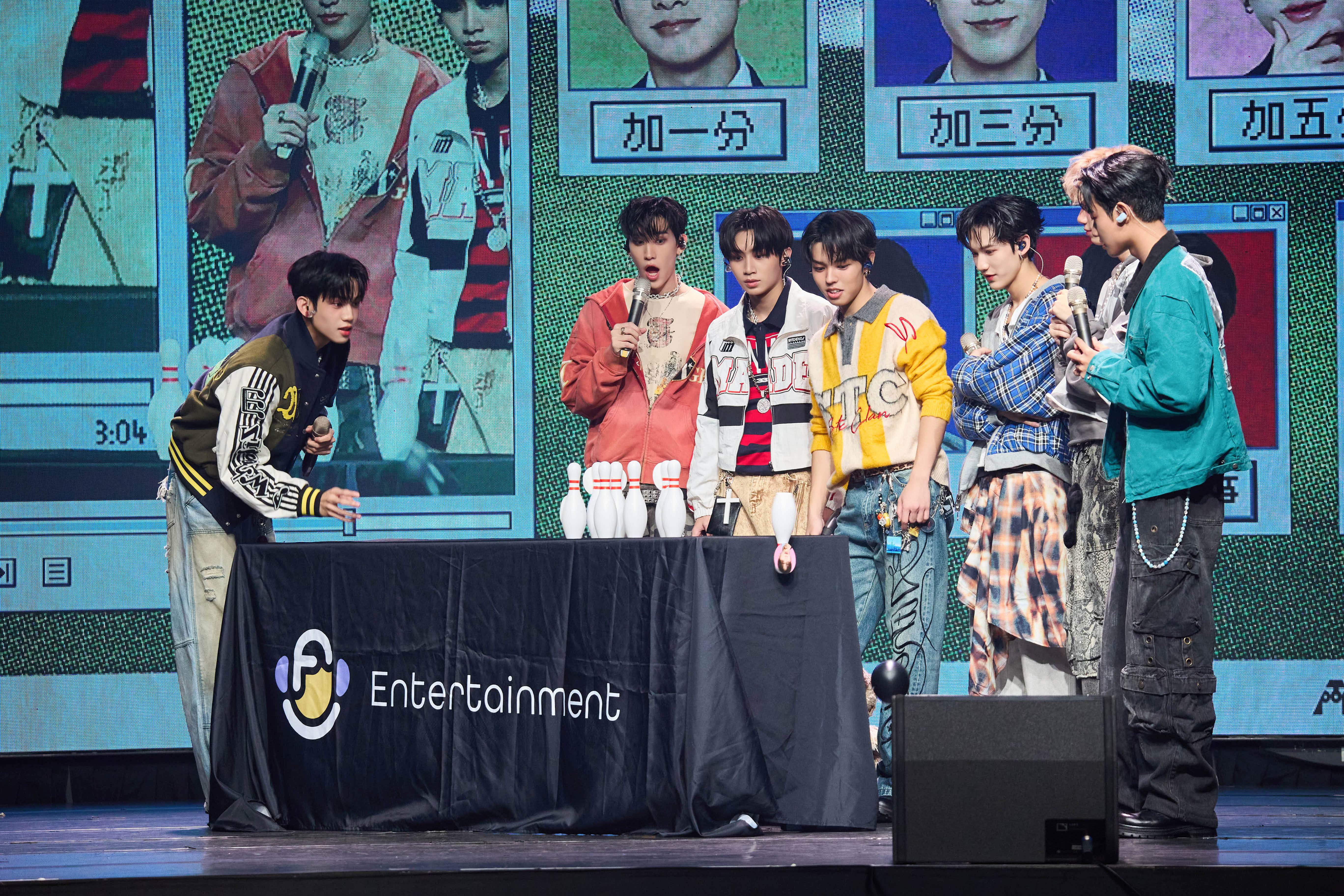 F.F.O遊戲：左起－彥旭、俊希、勝銘、加藤琉士、小新、鈞嘉、至琦。（圖／FU Entertainment Ｘ DJB提供）