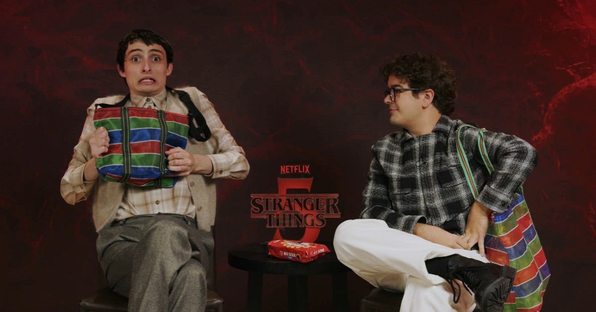 《怪奇物語》主演芬恩沃夫哈德、蓋頓馬塔拉佐被茄芷袋所驚艷。（圖／三立提供）