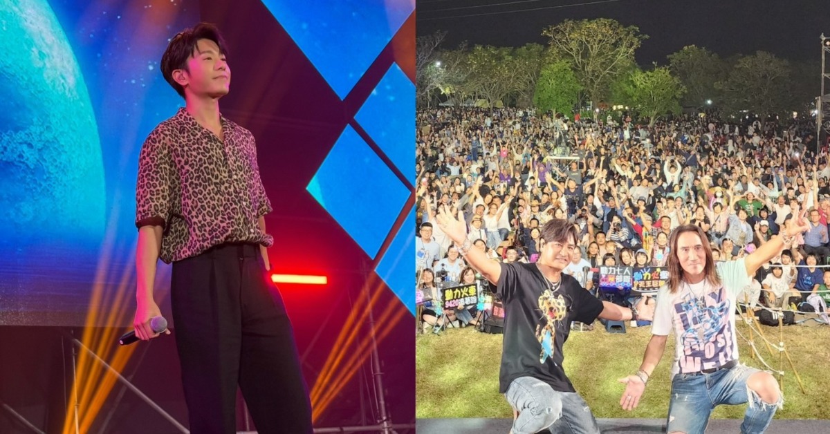新北耶誕城巨星演唱會舞台搭建中。（圖／韋禮安、動力火車臉書提供）